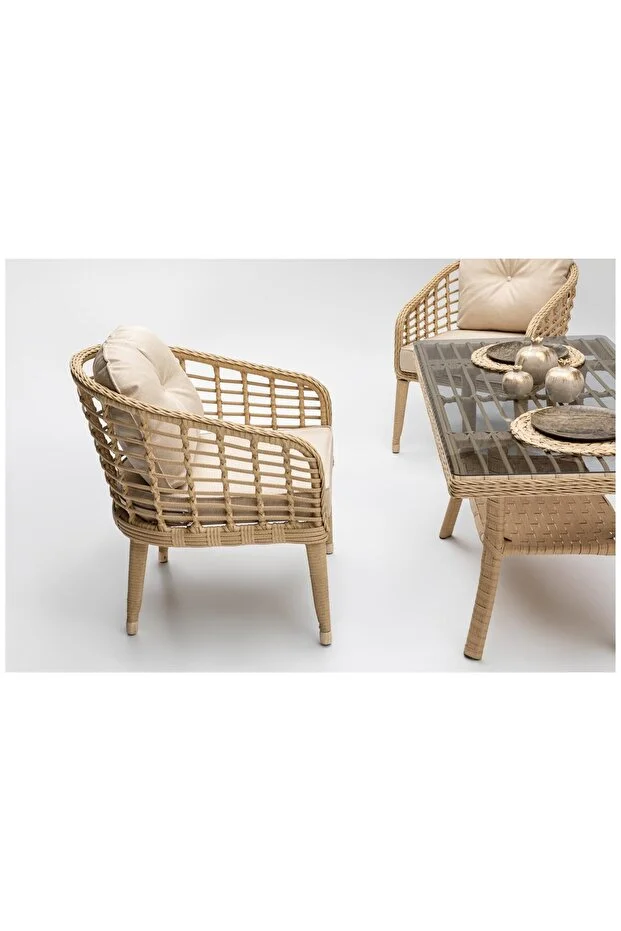 Rodos Mini Bahçe Balkon Oturma Grubu (2+1+1+M)